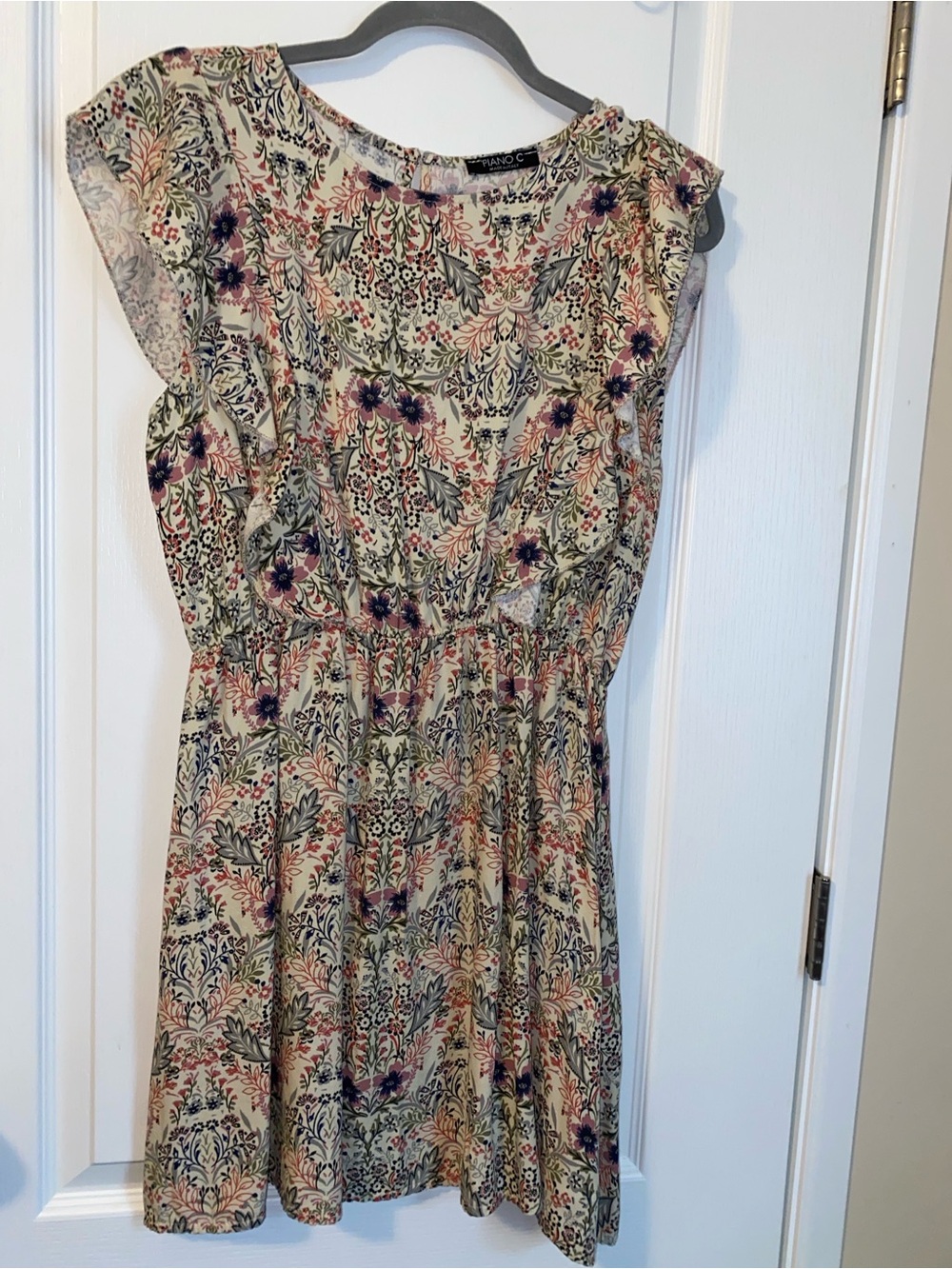 Floral Print Cap-Sleeve Summer Dress